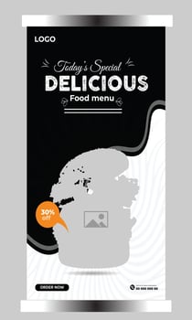 Food restaurant social media cover template vector
