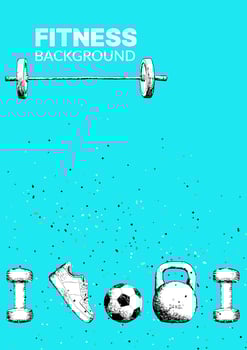 Workout fitness sport sketch grunge style design vector