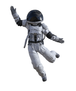 Astronaut on transparent background, 3d render png