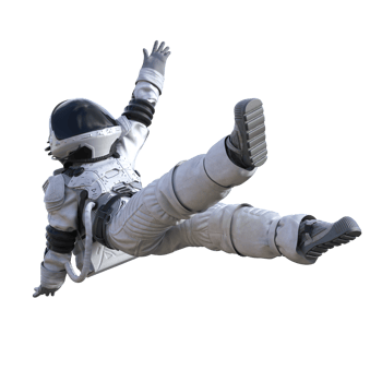Astronaut on transparent background, 3d render png