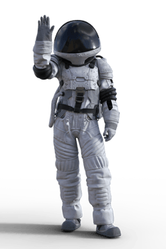 Astronaut on transparent background, 3d render png