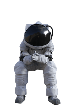 Astronaut on transparent background, 3d render png