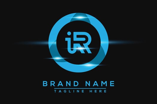 IR Blue logo Design. Vector logo design for business.