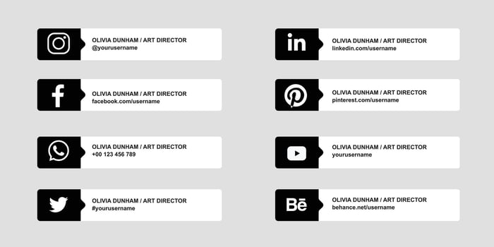 vector collection of social media lower third icons