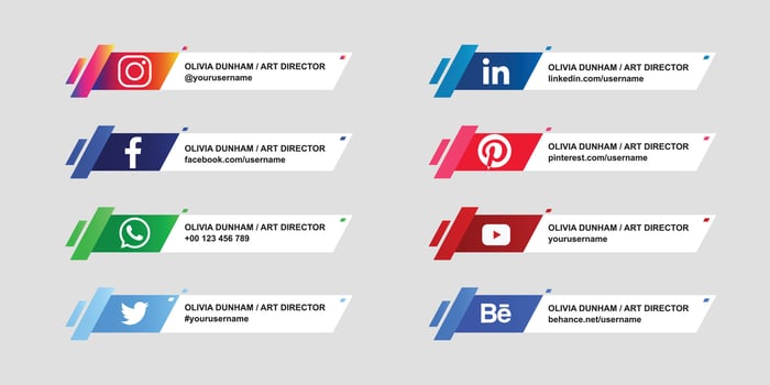 vector collection of social media lower third icons