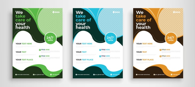 Modern Medical Flyer Template Design. Healthcare business flyer Template, Medical and healthcare modern flyer template vector