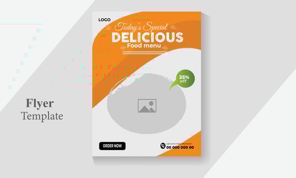 Vector food flyer template for restaurant and cafe