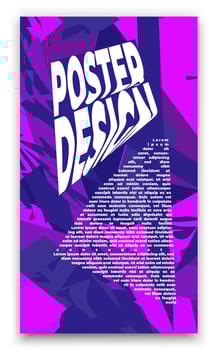 a poster design with a purple background and a purple background vector