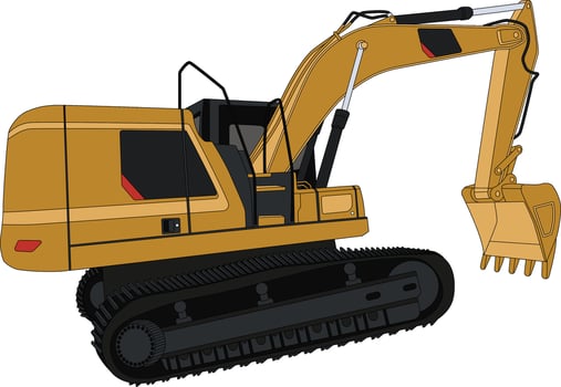 Excavator vector, illustration vector