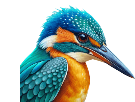 AI generated Small and colorful kingfisher- png