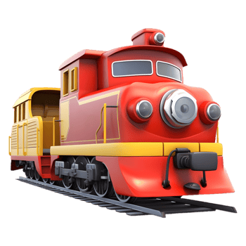 AI generated 3D Rendering of a Colorful Train on Transparent Background - Ai Generated png