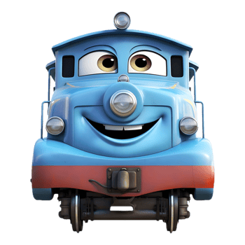 AI generated 3D Rendering of a Colorful Train on Transparent Background - Ai Generated png