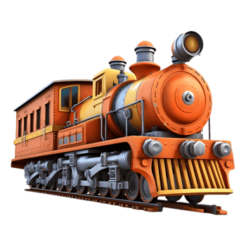 AI generated 3D Rendering of a Colorful Train on Transparent Background - Ai Generated png