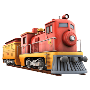 AI generated 3D Rendering of a Colorful Train on Transparent Background - Ai Generated png