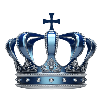 AI generated 3D Rendering of a Blue Color King Crown on Transparent Background - Ai Generated png