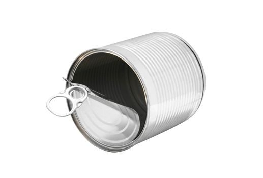 Open an empty tin can isolated on a transparent background png