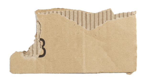 Kraft cardboard piece ripped edge. Isolated on a transparent background png