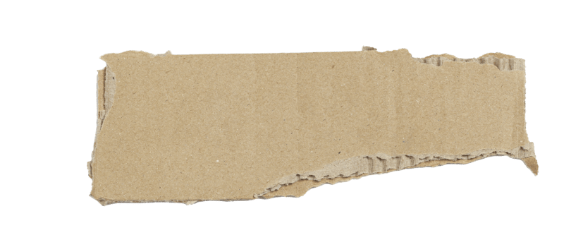 Kraft cardboard piece ripped edge. Isolated on a transparent background png