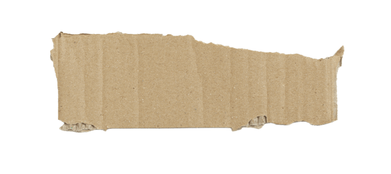 Kraft cardboard piece ripped edge. Isolated on a transparent background png
