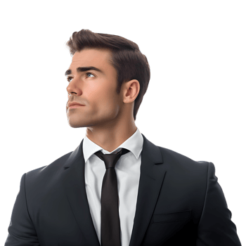 AI generated Young Businessman Standing on Transparent background - Ai Generated png