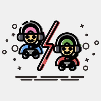 Icon battle. Esports gaming elements. Icons in MBE style. Good for prints, posters, logo, advertisement,infographics, etc. vector