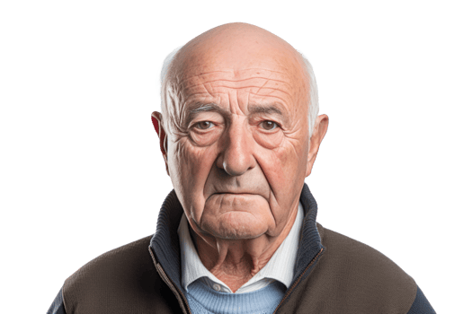 AI generated Portrait of senior man isolated png