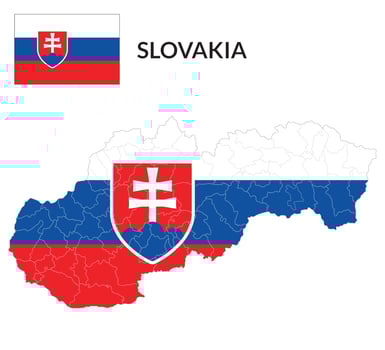 Slovakia map. Map of Slovakia with Slovakia flag vector