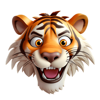 AI generated 3D Cartoon Artistic Style Tiger Baby Tiger Cute Tiger Logo Illustration Painting Drawing No Background png