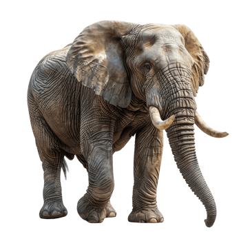 AI generated African elephant on transparent background png