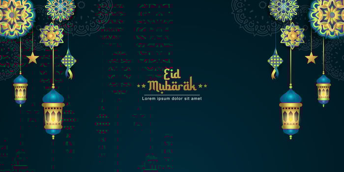 elegant eid mubarak islamic banner design vector