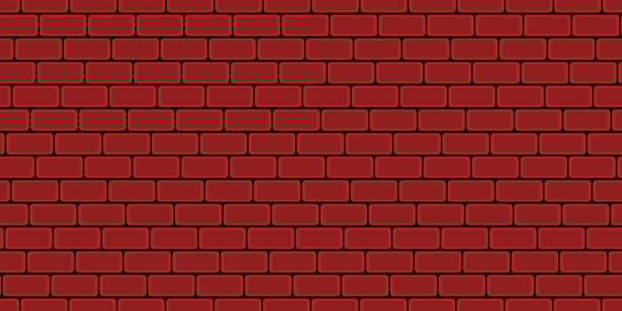 Brick wall, red relief texture with shadow, vector background illustration. Red brick tile wall background.