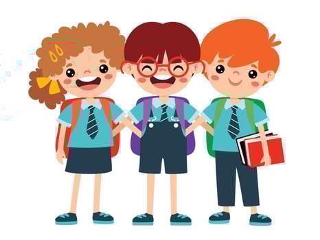 Cartoon Illustration Of Kids Hugging vector
