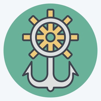 Icon Rudder. related to Hipster symbol. color mate style. simple design editable. simple illustration vector