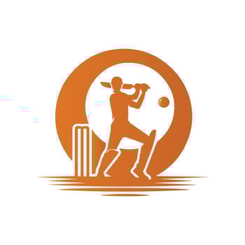 Cricket Player Logo Inside a Ring Illustration vector