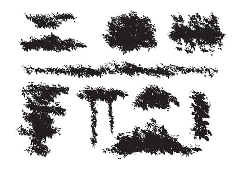 Collection of random hand drawn scribble of stroke, shape, Black pen marker shapes vector set
