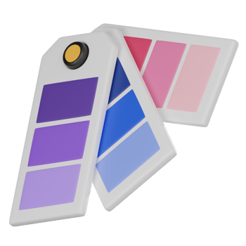 Vivid Creation, 3D Icon of Color Palettes for Modern Design. 3D render png