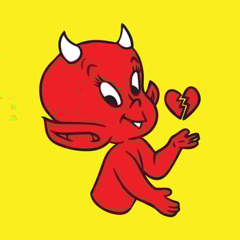 Baby Devil sending to love Illustration vector