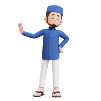 3D Characters of Muslim Man in stop refusal pose perfect for banner, web dan marketing material png