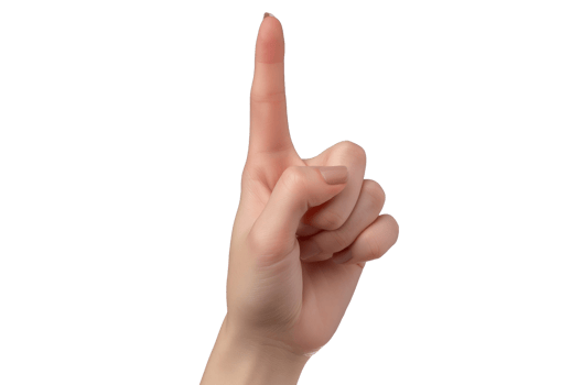 AI generated hand pointing at something on a transparent background png