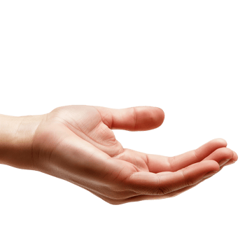 AI generated a hand is holding something in front of it png