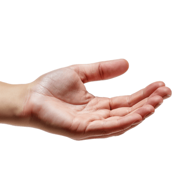 AI generated a hand is holding something in front of it png