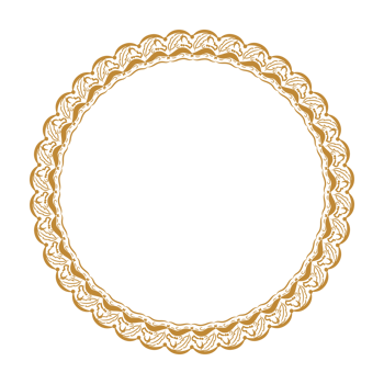 golden round frame on transparent background png