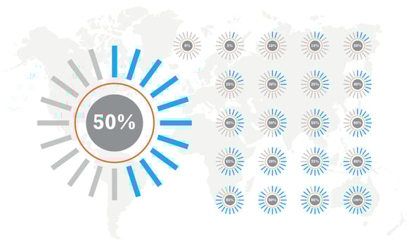 Pie Chart Infographic Element Set Designs. vector