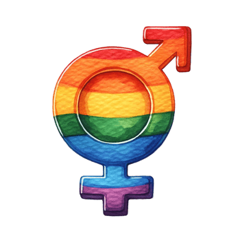 AI generated Pride gender sign watercolor clipart. Ai Generate png