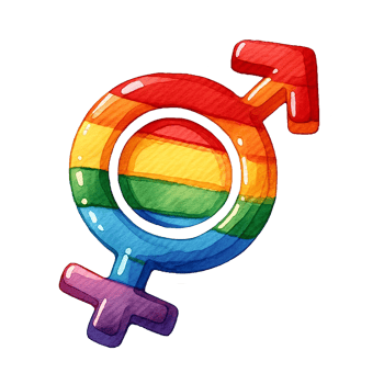 AI generated Pride gender sign watercolor clipart. Ai Generate png