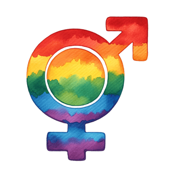 AI generated Pride gender sign watercolor clipart. Ai Generate png
