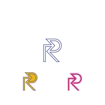 R or RR logo and icon design vector