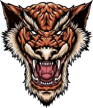 illustration of tiger head art for art work vector