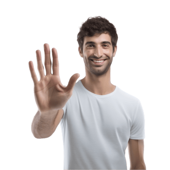 AI generated Man Waving Hand and Smiling on transparent background PNG image