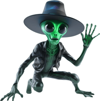 AI generated Close-up image of a skinny Alien. png